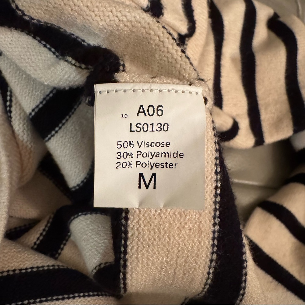 Striped Knit Cardigan with Gold Buttons - Apricot and Black - Picture 11 of 12